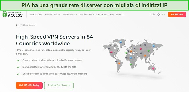 Immagine di una rete server di grandi dimensioni con il nome 'PIA' su una maschera, rappresentante modi facili per risolvere un VPN bloccato