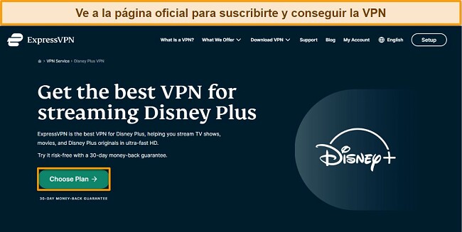 Guía paso a paso de cómo ver Disney Plus con una VPN: visita el sitio web de ExpressVPN y regístrate en un plan