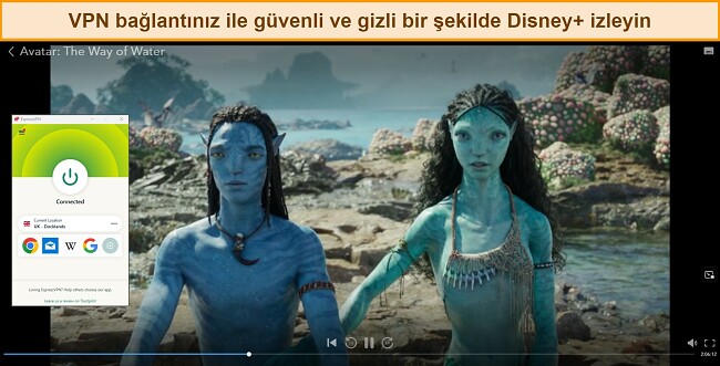 Disney Plus'ün VPN ile nasıl izleneceği hakkında kılavuz, Avatar'ı yayınlayan Disney Plus'ın İngiltere sunucusunda ExpressVPN ile nasıl izleneceği