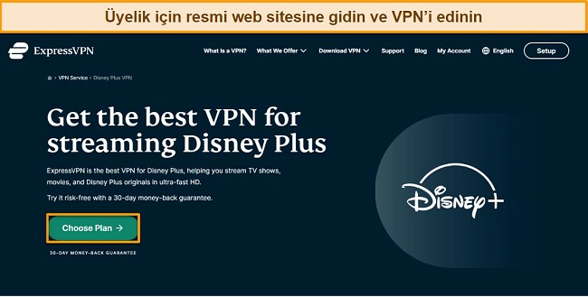 ExpressVPN web sitesini ziyaret ederek plana kaydolmak için bir VPN ile Disney Plus nasıl izlenir kılavuzu