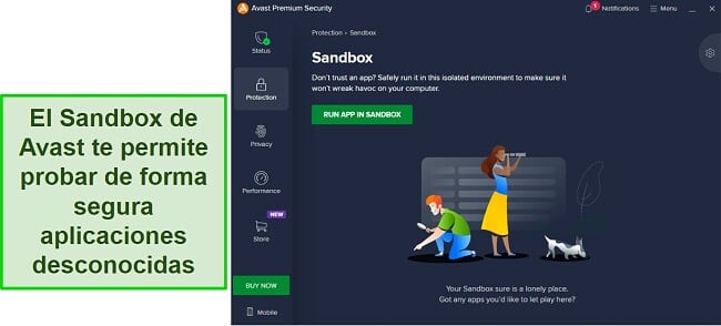 Revisión de Avast Antivirus: Función de sandbox para probar aplicaciones peligrosas
